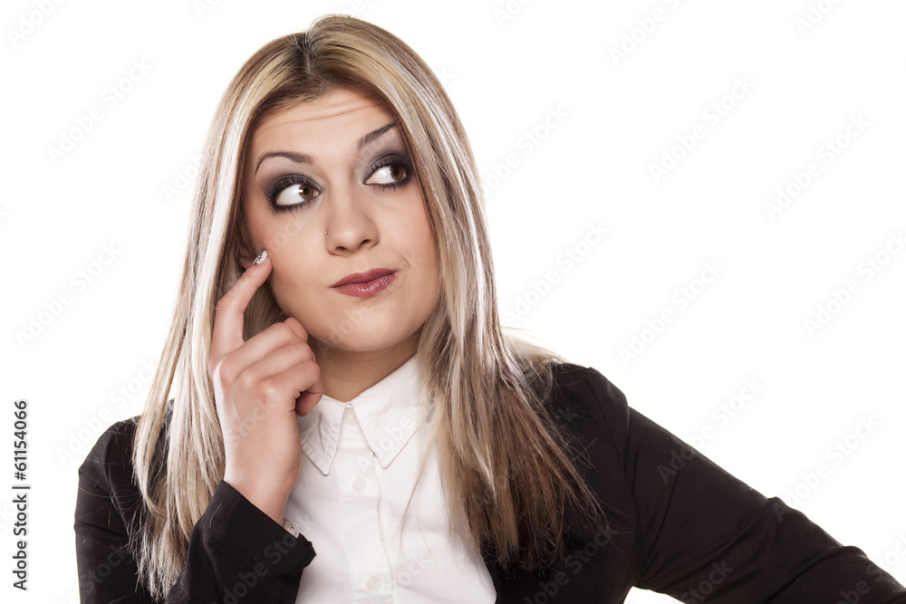 portrait of thoughtful young business woman portrait of thoughtful young business woman