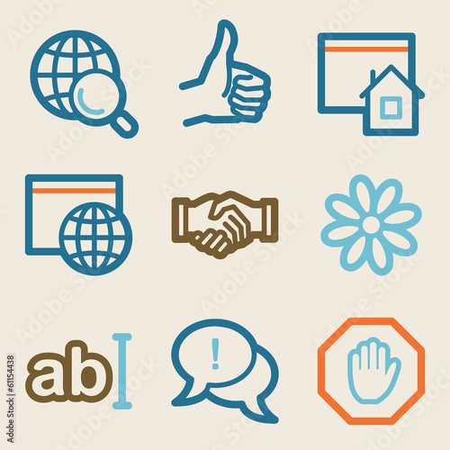 Internet web icons, vintage series