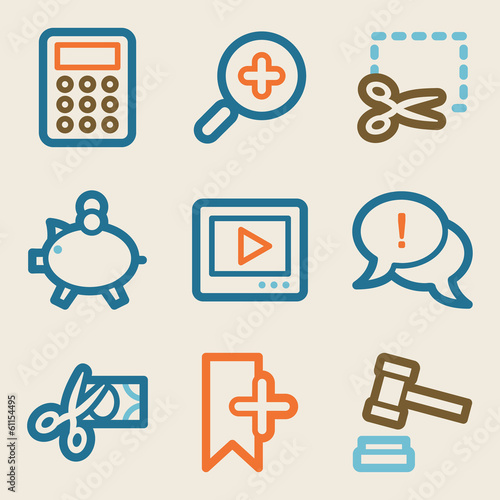 Shopping web icons, vintage series