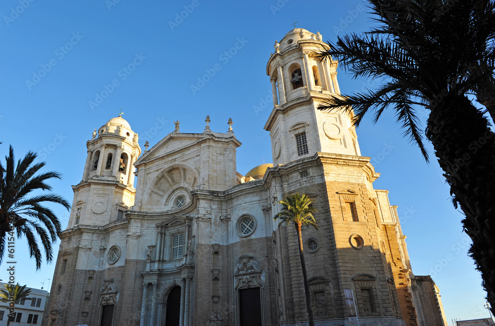 Baroque cathedral in Cádiz, Andalucia, Spain