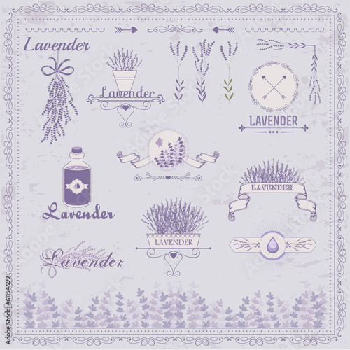 Lavender background, aromatherapy  label packaging design