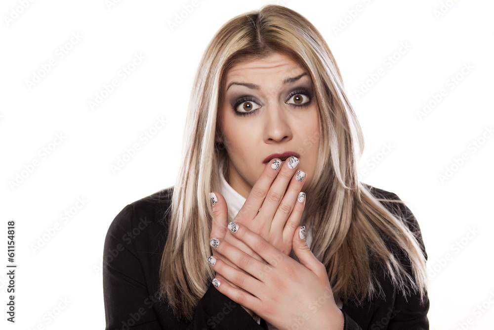 portrait of a young ashamed business woman portrait of a young ashamed business woman