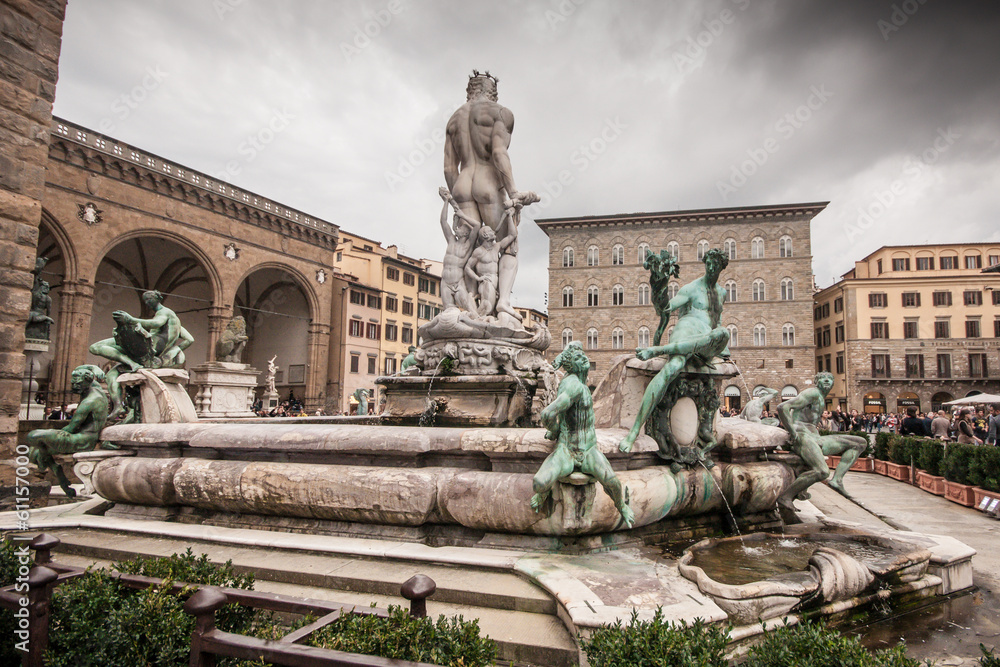 Fontana del Nettuno in Piazza della Signoria a Firenze