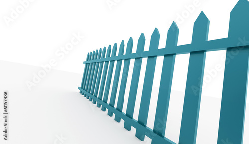 Blue vintage fence rendered