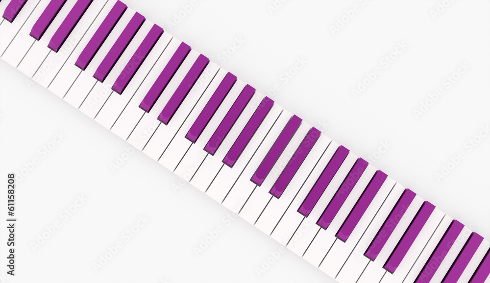 Pink piano keys rendered on white Pink piano keys rendered on white
