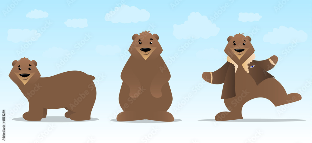 Fototapeta premium Bear Character Set