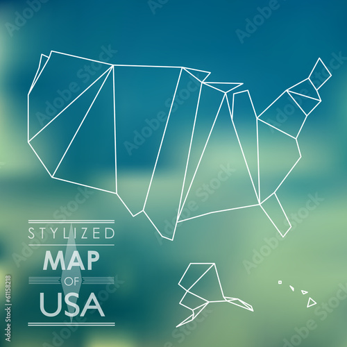 stylized map of USA