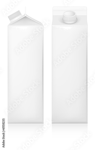 Milk and juice white carton package.