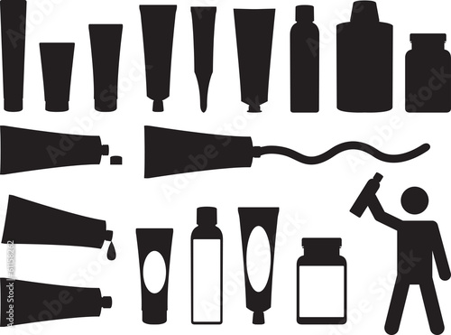 Beauty cream tubes illustrated on white