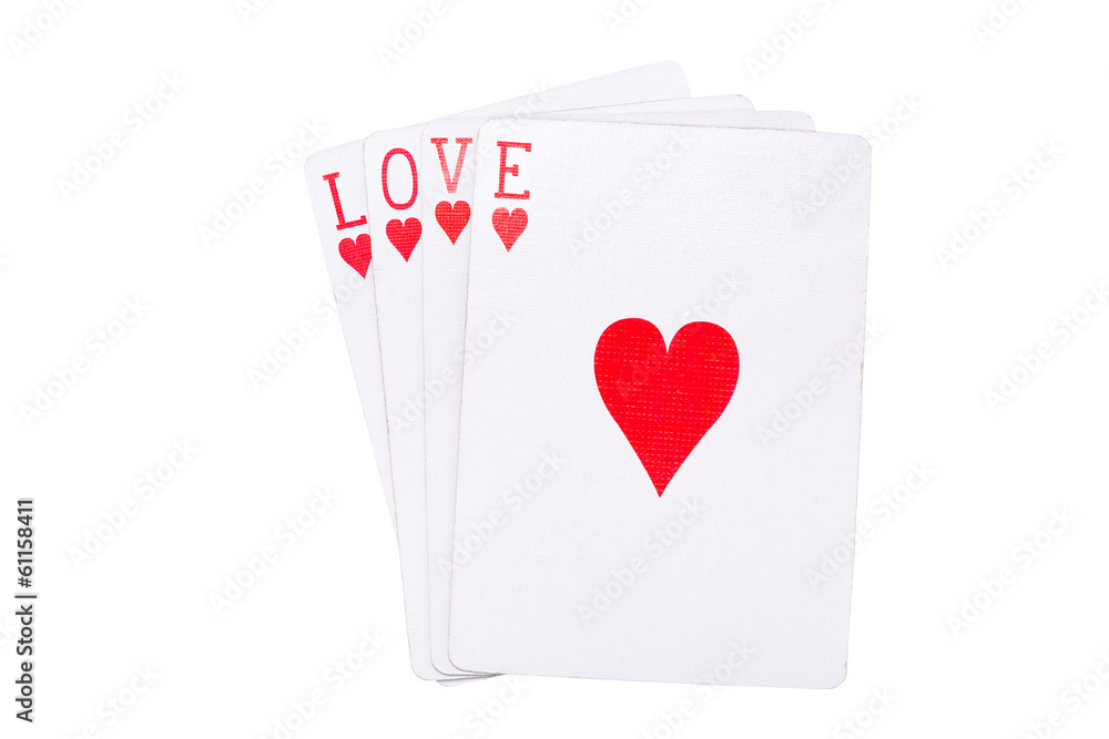 Fototapeta premium Playing cards with love massage