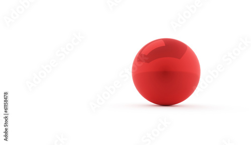 Red sphere concept rendered isolated