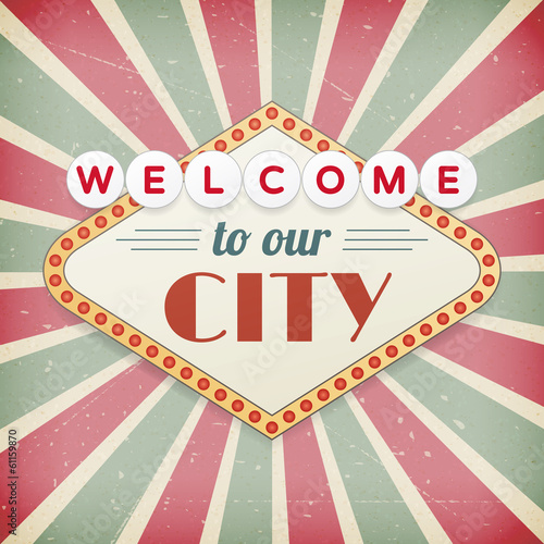 Retro background with promotional message.