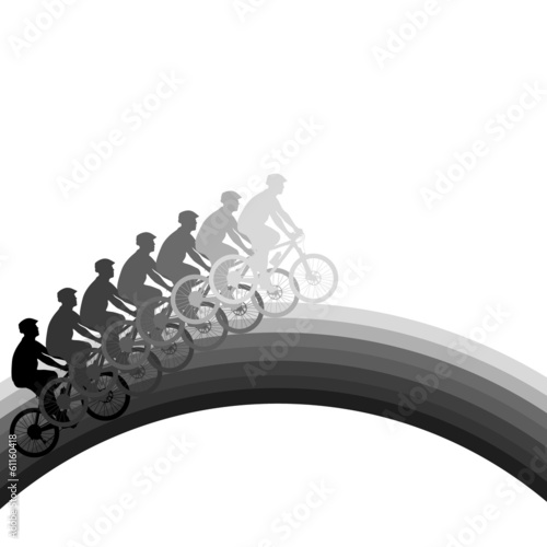 Silhouette of a cyclist male. vector illustration.