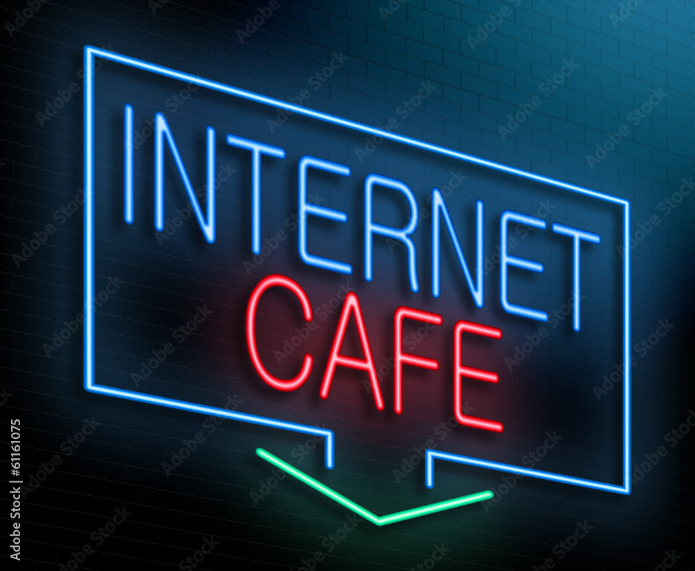 Internet cafe concept. Internet cafe concept.