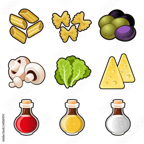 Italian food icon set