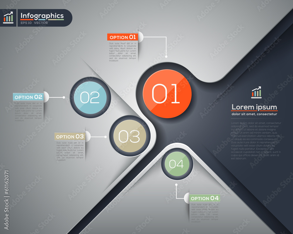 Modern business infographics graphic design layout - obrazy, fototapety, plakaty 