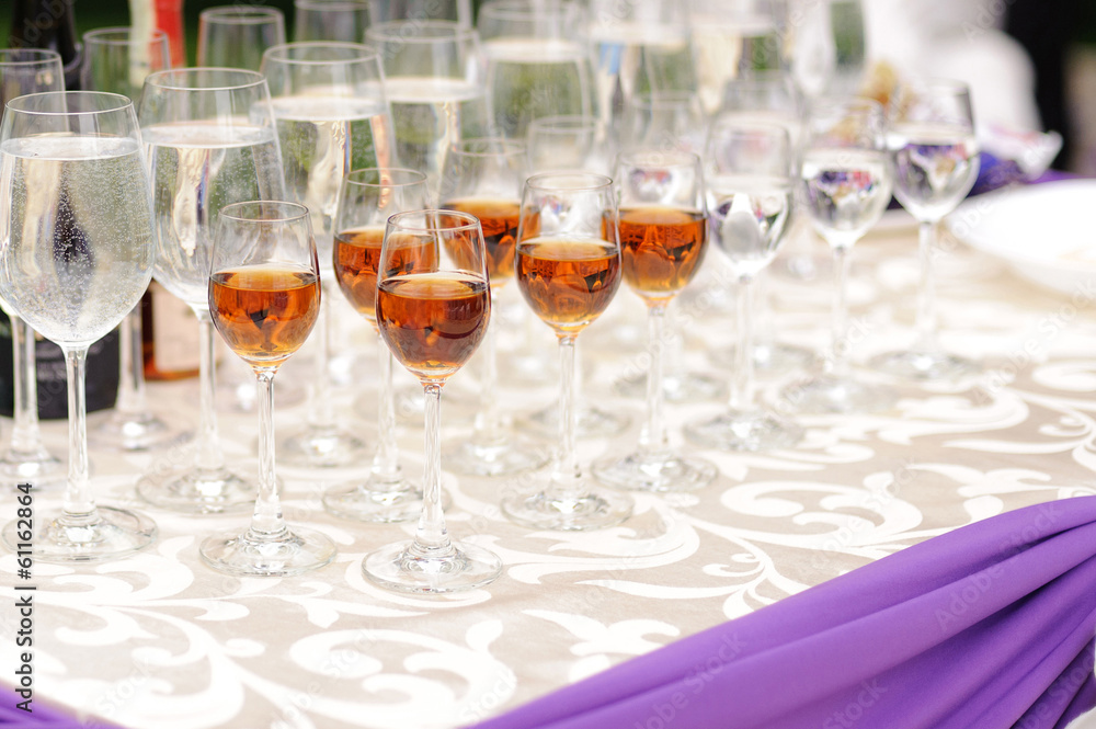 Full Glasses on Table Full Glasses on Table