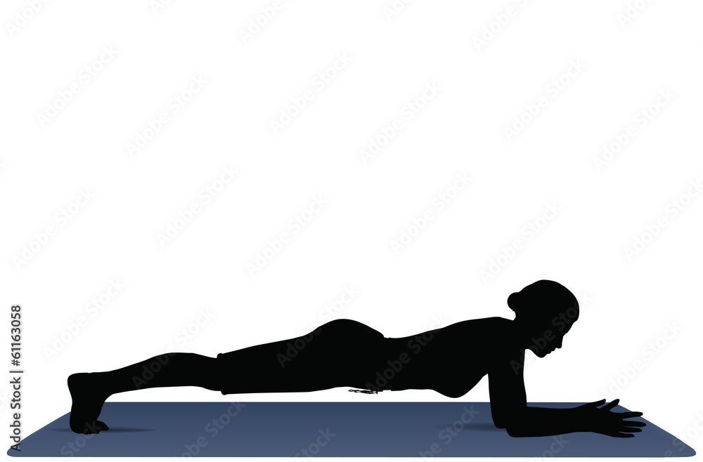 vector illustration of Yoga positions in Dolphin Plank Pose vector illustration of Yoga positions in Dolphin Plank Pose