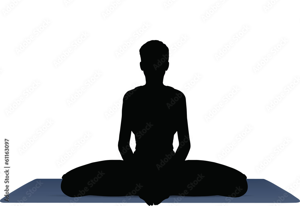 vector illustration of Yoga positions in Bound Angle Pose