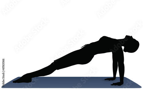 vector illustration of Yoga positions in Upward Plank Pose