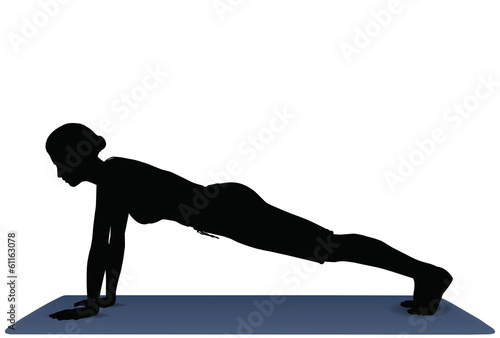 vector illustration of Yoga positions in Plank Pose