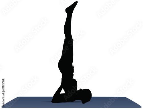 Yoga positions in Shoulderstand pose