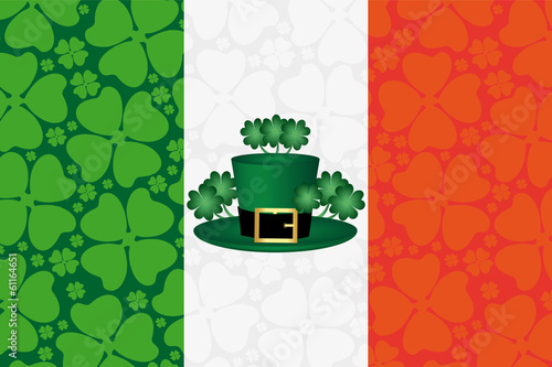 leprechaun hat on flag of Ireland