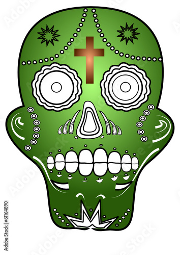 Totenkopf, schädel, Vektor, Grün