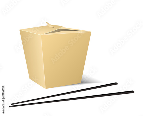 Chinese food box with white background