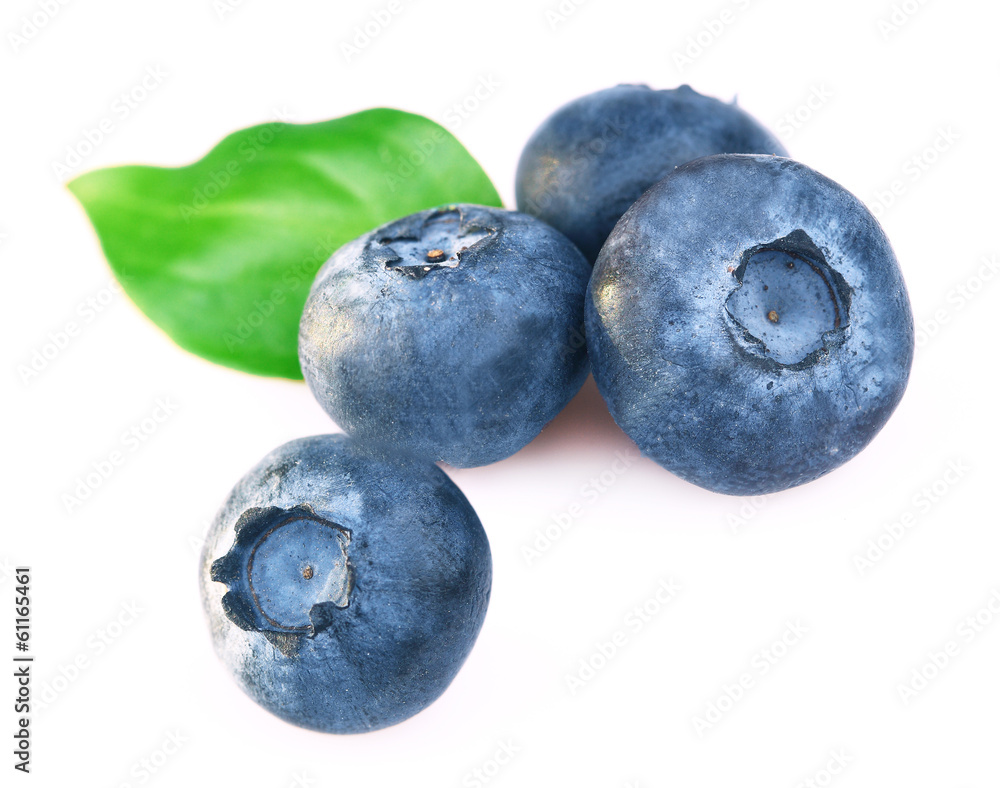 Ripe blueberries isolated on white. Ripe blueberries isolated on white.