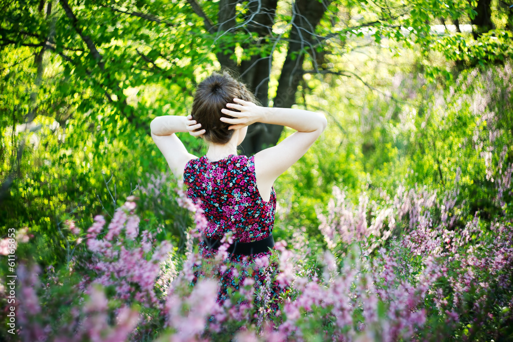 Beautiful young woman with flowers Beautiful young woman with flowers