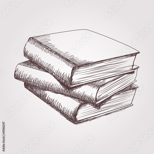 Vector sketch of books stack