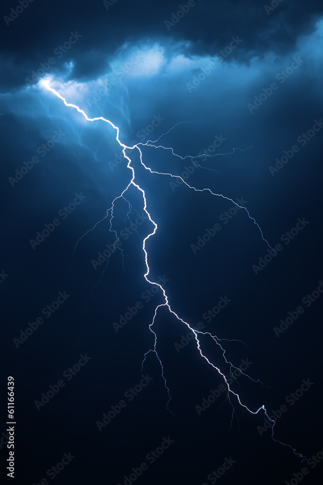 Lightning with dramatic cloudscape - obrazy, fototapety, plakaty 