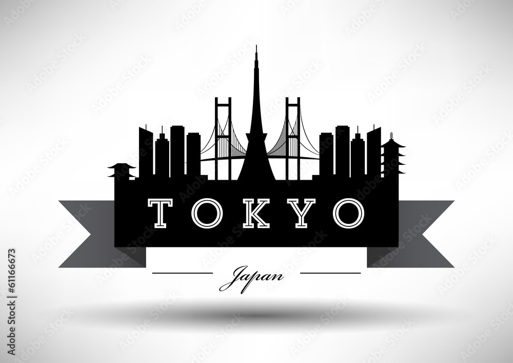Fototapeta premium Modern Tokyo Skyline Design