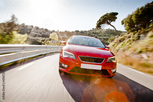 Car on a road full of dangerous bends