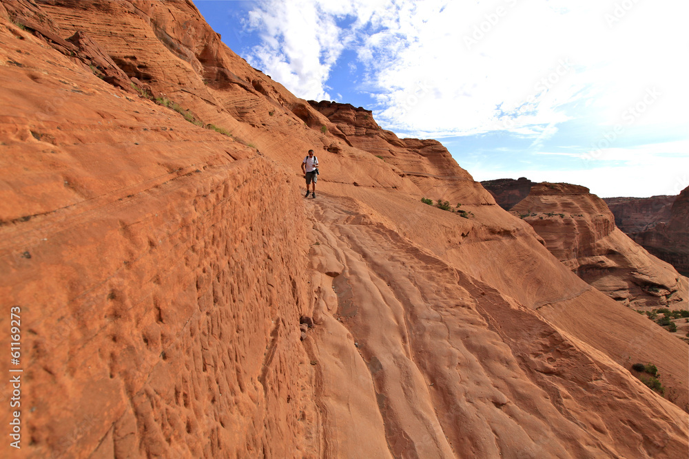 Fototapeta premium randonneur dans le canyon de Chelly, Arizona