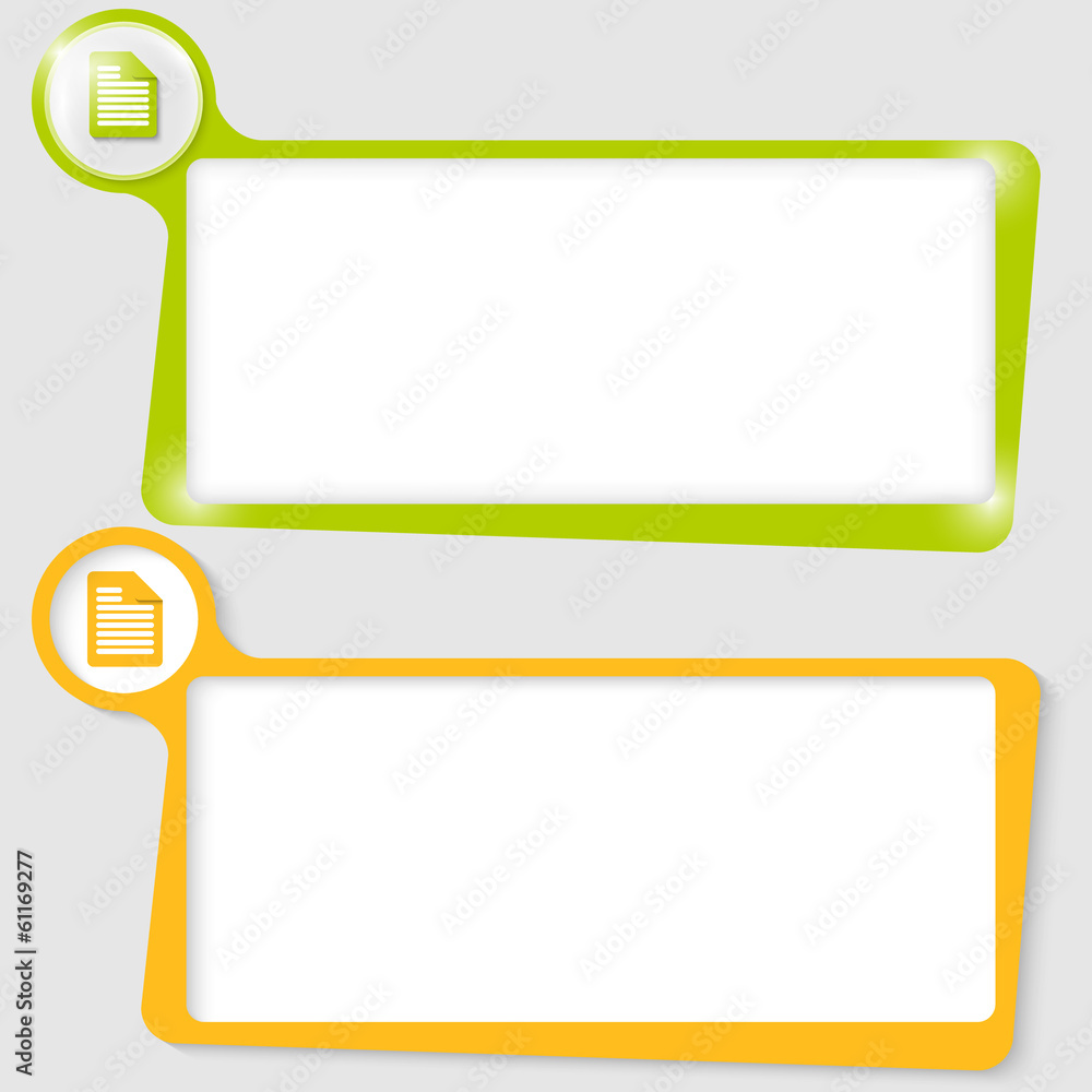 set of two text boxes for text with the notes icon set of two text boxes for text with the notes icon