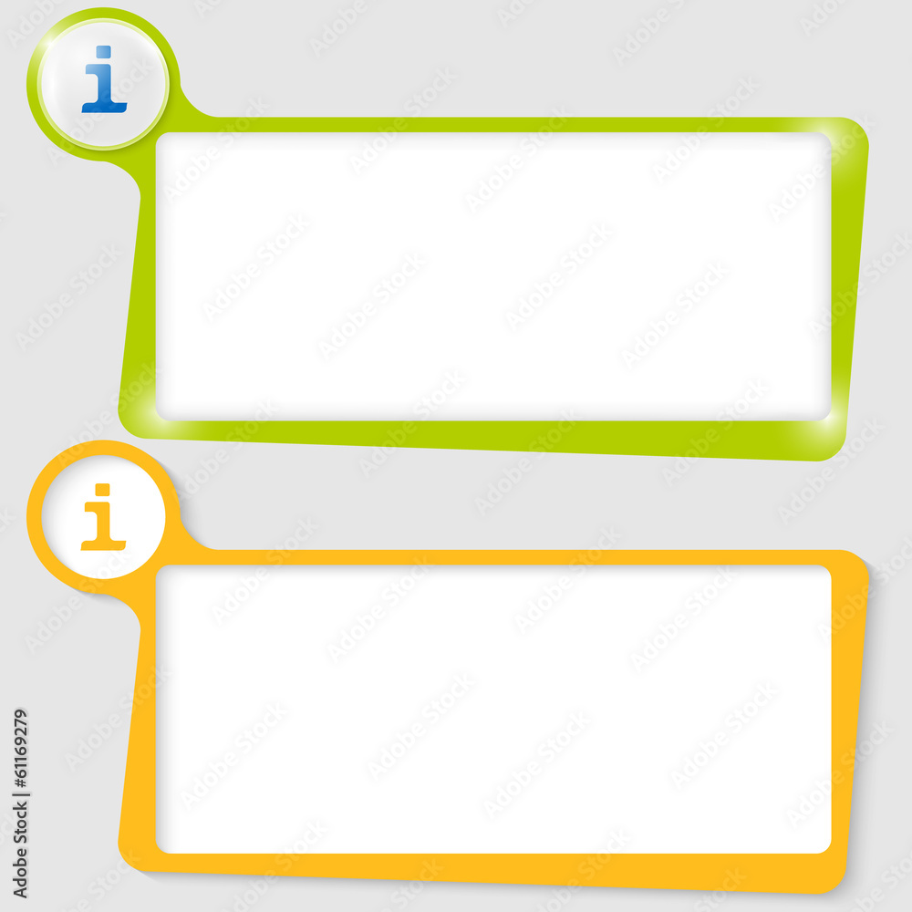 set of two text boxes for text with the info icon set of two text boxes for text with the info icon