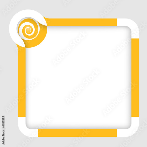 vector box for text with yellow spiral