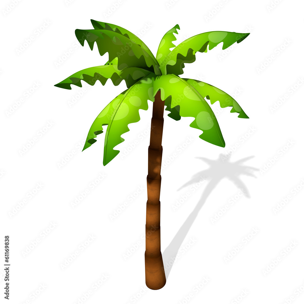 Obraz premium 3d illustration of a cartoon palm tree