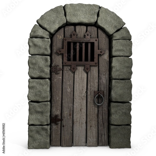 3d illustration of a castle door