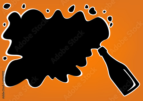 Bubble spilled from bottle