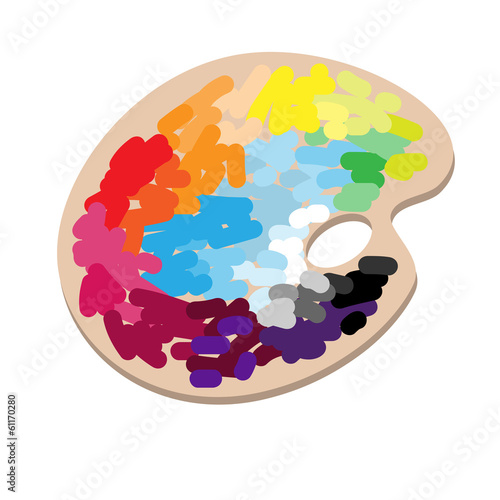 The artist's palette with colorful paints
