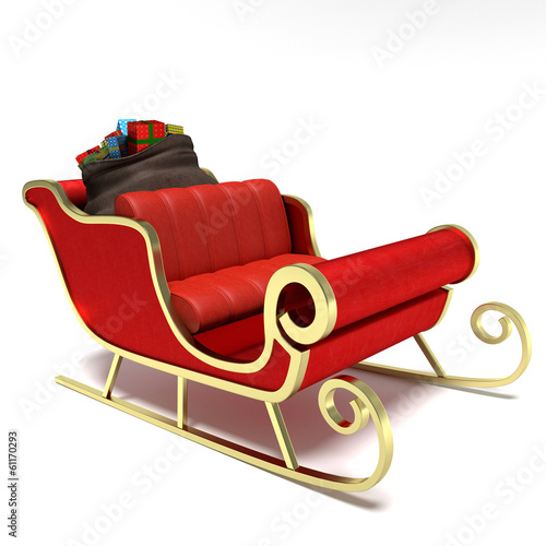 3d illustration of Santa's sleigh