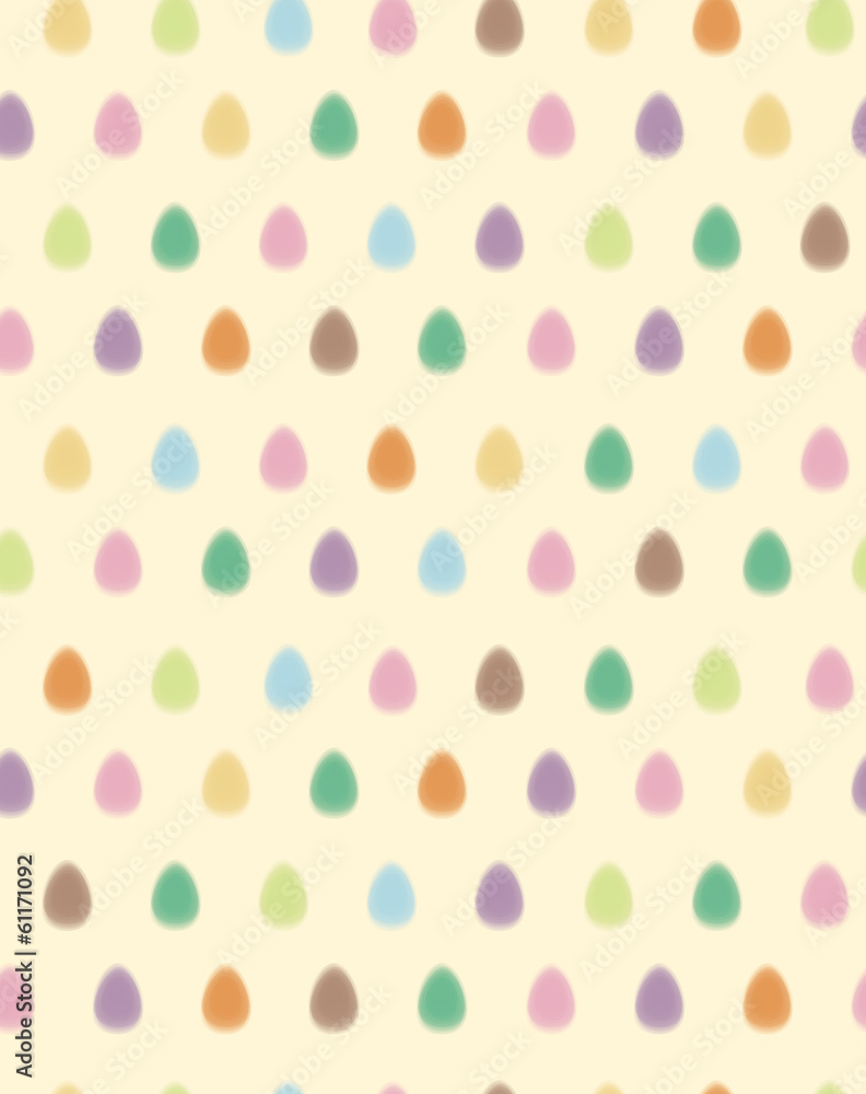 Vector seamless pattern of Easter eggs, blurred effect.