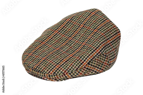 Retro Wool tweed gentleman's cap isolated