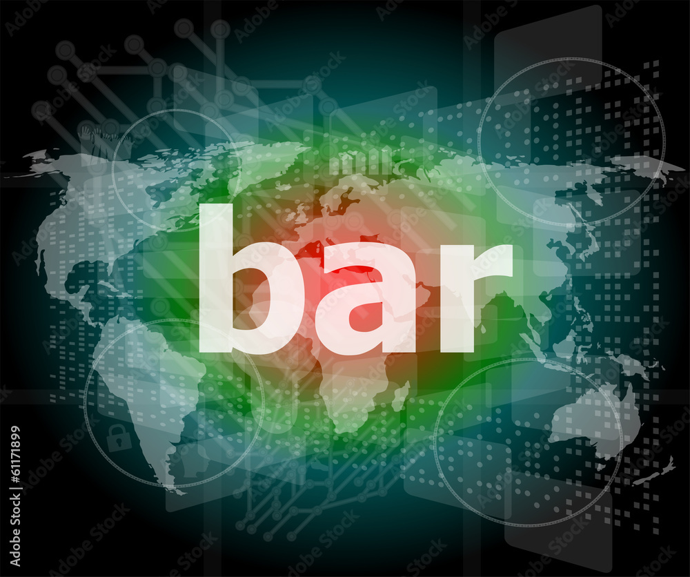 bar, hi-tech background, digital business touch screen bar, hi-tech background, digital business touch screen