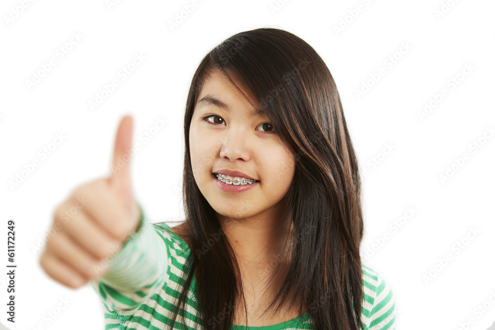 Mädchen streckt eine Hand mit Mädchen streckt eine Hand mit