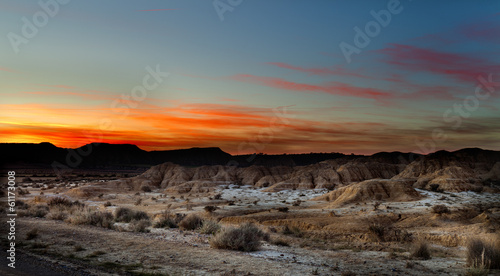 The Bardenas Reales biosphere reserve, desert landscape.Navarre