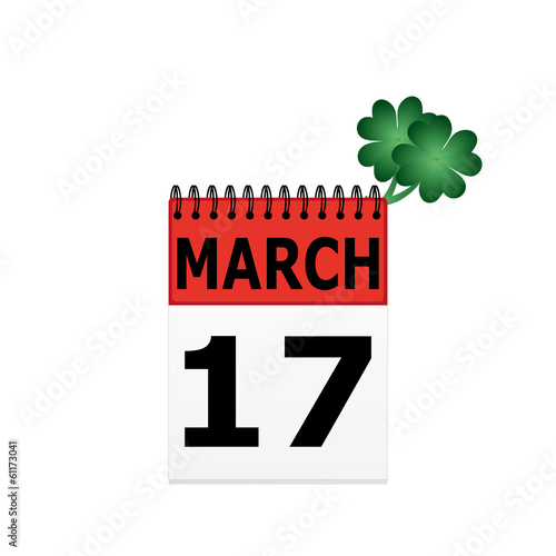 St. Patrick's Day on the calendar